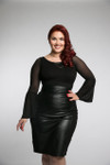 Long Bell Sleeve Black Mesh Sleevey Wonders - Plus Size