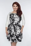 Basic 3/4 Sleeve Off-White Jersey Sleevey Wonders - Plus Size