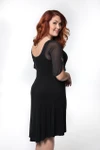 Flutter 1/2 Sleeve Black Mesh Sleevey Wonders - Plus Size