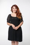 Flutter 1/2 Sleeve Black Mesh Sleevey Wonders - Plus Size