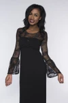Long Bell Sleeve Black French Paisley Lace Sleevey Wonders