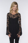 Long Bell Sleeve Black French Paisley Lace Sleevey Wonders