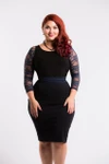 Basic 3/4 Length Navy Lace Sleevey Wonders - Plus Size