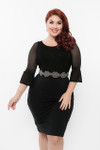 Bell 3/4 Sleeve Black Mesh Sleevey Wonders - Plus Size