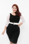 Bell 3/4 Sleeve White Mesh Sleevey Wonders - Plus Size