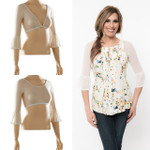 Bell 3/4 Sleeve Ivory Mesh Sleevey Wonders