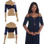 Bandeau 1/2 Sleeve Navy Jersey Sleevey Wonders
