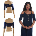 Bandeau 1/2 Sleeve Navy Jersey Sleevey Wonders