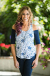 Bandeau 1/2 Sleeve Navy Jersey Sleevey Wonders