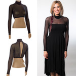 High Neck Black Mesh Long Sleeve Sleevey Wonders