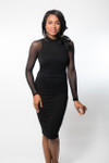 High Neck Black Mesh Long Sleeve Sleevey Wonders