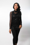 High Neck Black Mesh Long Sleeve Sleevey Wonders