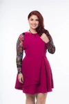 Basic Long Sleeve Tattoo Print Mesh Sleevey Wonders - Plus Size