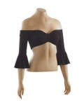 Bandeau-Bell 3/4 Sleeve Black Jersey Sleevey Wonders
