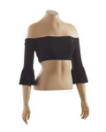 Bandeau-Bell 3/4 Sleeve Black Jersey Sleevey Wonders
