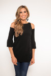 Bandeau-Bell 3/4 Sleeve Black Jersey Sleevey Wonders