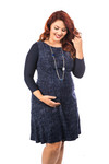 Basic 3/4 Sleeve Navy Jersey Sleevey Wonders - Plus Size