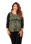 Basic 3/4 Sleeve Navy Jersey Sleevey Wonders - Plus Size