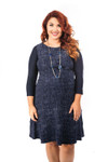 Basic 3/4 Sleeve Navy Jersey Sleevey Wonders - Plus Size