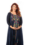 Basic 3/4 Sleeve Navy Jersey Sleevey Wonders - Plus Size