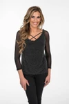 Criss-Cross 3/4 Sleeve Black Mesh Sleevey Wonders
