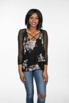 Criss-Cross 3/4 Sleeve Black Mesh Sleevey Wonders