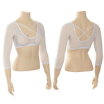 Criss-Cross 3/4 Sleeve White Mesh Sleevey Wonders