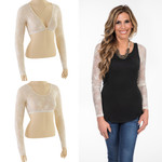 Basic Long Sleeve Ivory Lace Sleevey Wonders