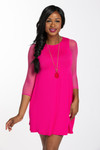 NEW Basic 3/4 Length Hot Pink Mesh Sleevey Wonders