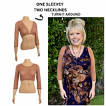 Basic 3/4 Length Brown Mesh Sleevey Wonders - Plus Size