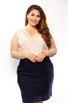 Basic Nude Mesh Long Sleeve Sleevey Wonders - Plus Size