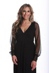 Long Puff Sleeve Black Dotted Mesh Sleevey Wonders