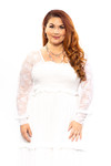 Long Puff Sleeve White Lace Sleevey Wonders - Plus Size