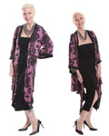 Kimono Orchid & Black Scroll Jersey with Criss-Cross Sashes
