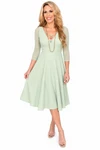 Criss-Cross 3/4 Sleeve Sage Green Mesh Sleevey Wonders