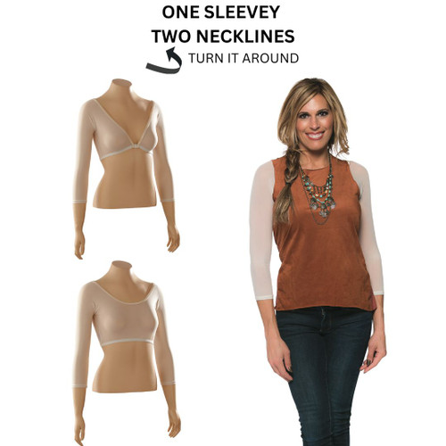 Basic 3/4 Length Ivory Mesh Sleevey Wonders