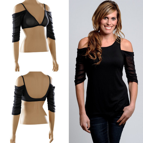 Waterfall 1/2 Sleeve Black Mesh Sleevey Wonders