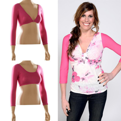 Basic 3/4 Sleeve Pink Jersey Sleevey Wonders