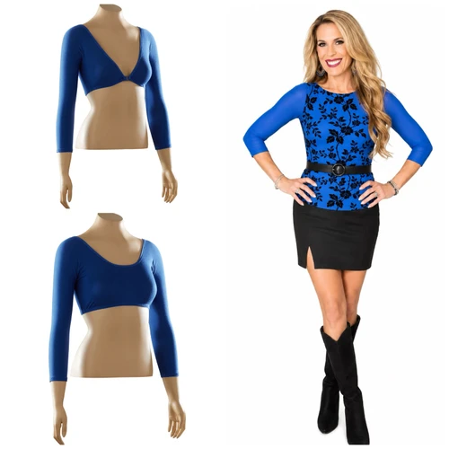 Basic 3/4 Sleeve Blue Jersey Sleevey Wonders
