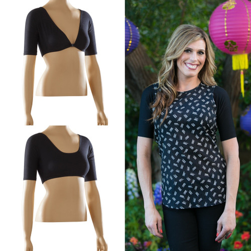 Basic 1/2 Sleeve Black Cotton Jersey Sleevey Wonders