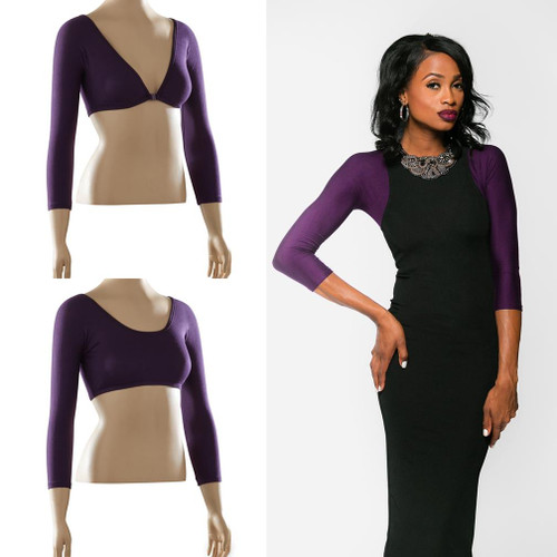 Basic 3/4 Sleeve Eggplant Jersey Sleevey Wonders