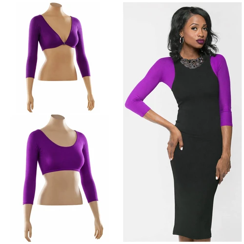 Basic 3/4 Sleeve Plum Jersey Sleevey Wonders