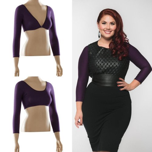 Gorgeous eggplant purple looks better in person! Goes beautifully with black, gray, navy and so many prints.