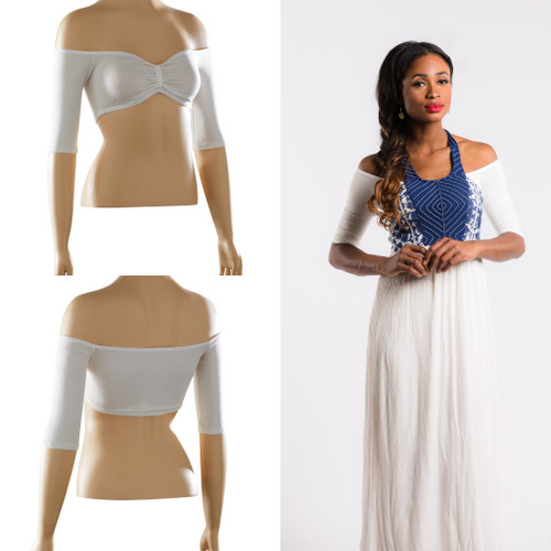 Bandeau 1/2 Sleeve Off-White Jersey Sleevey Wonders