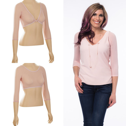 Basic 3/4 Length Blush Mesh Sleevey Wonders