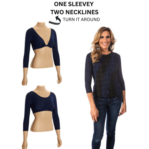 Basic 3/4 Sleeve Navy Jersey Sleevey Wonders