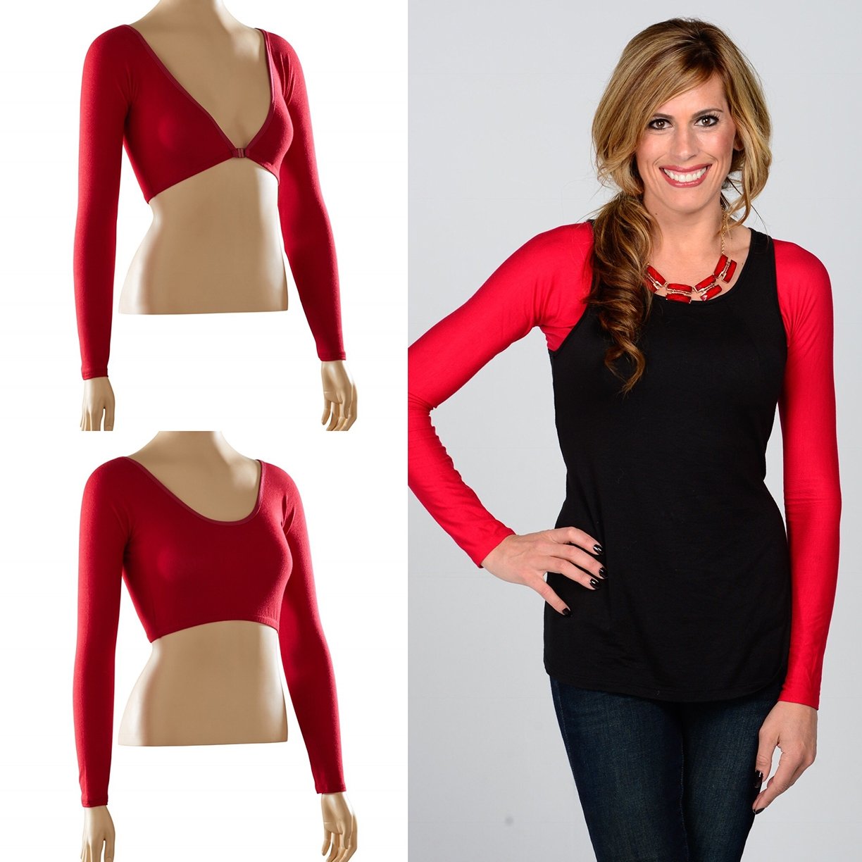 Basic Long Sleeve Red Jersey Sleevey Wonders Sleevey Wonders