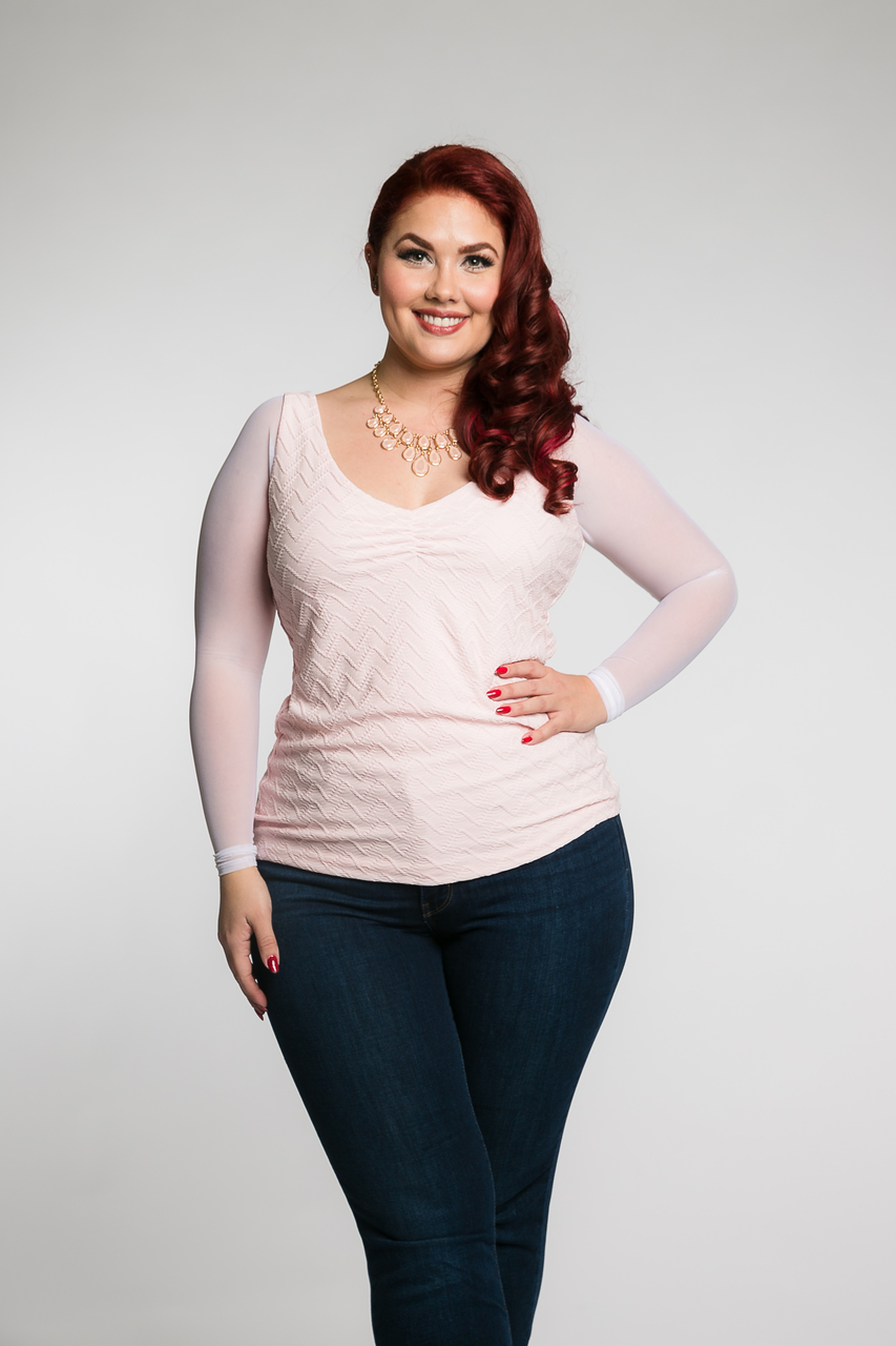 plus size white mesh top