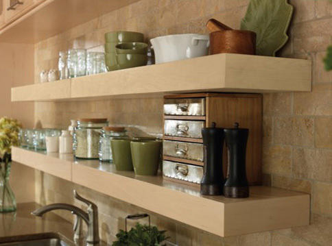 Merillat Classic Floating Shelves - Natural Finish