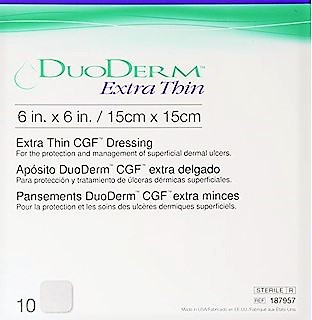 Convatec - SQU 187957 - BX/10 DUODERM EXTRA THIN CGF HYDROCOLLOID DRESSING, STERILE, 15CM X 15CM (6IN X 6IN)